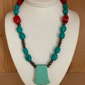 Turquoise and Coral necklace